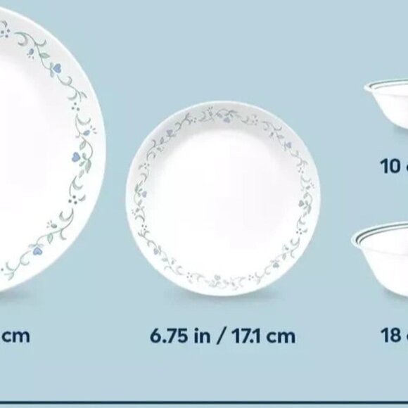 Corelle Country Cottage appetizer Plates 6.75 inch floral trim Set of 6 - Picture 6 of 6